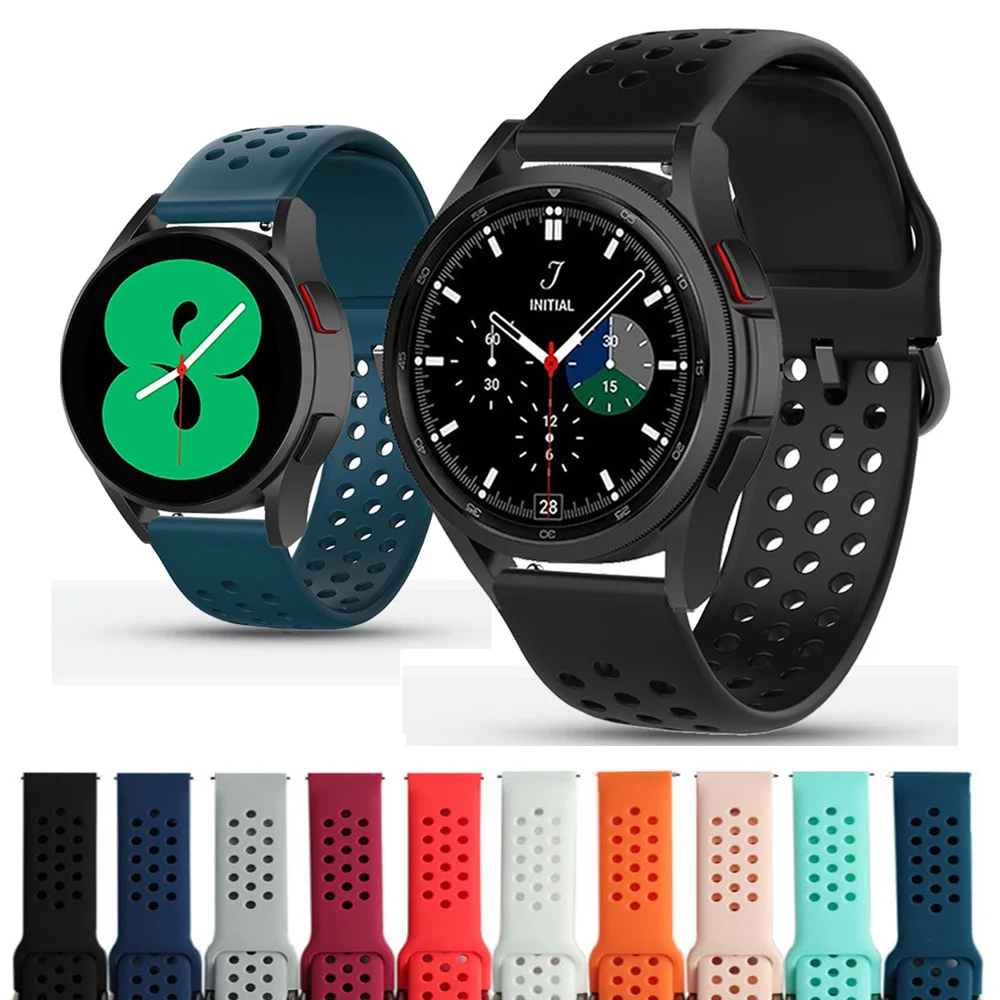 

20mm Soft Silicone Watch Band For Samsung Galaxy Watch 4 40mm 44mm/Classic 42mm 46mm Strap Watchband Replacement Sport Bracelet