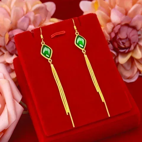 

Gold Earrings for Women 999 Real Gold Earrings with Leaves AU750 Pure Gold Earrings Love Stars 24K Hope Earrings Womens Jewelry