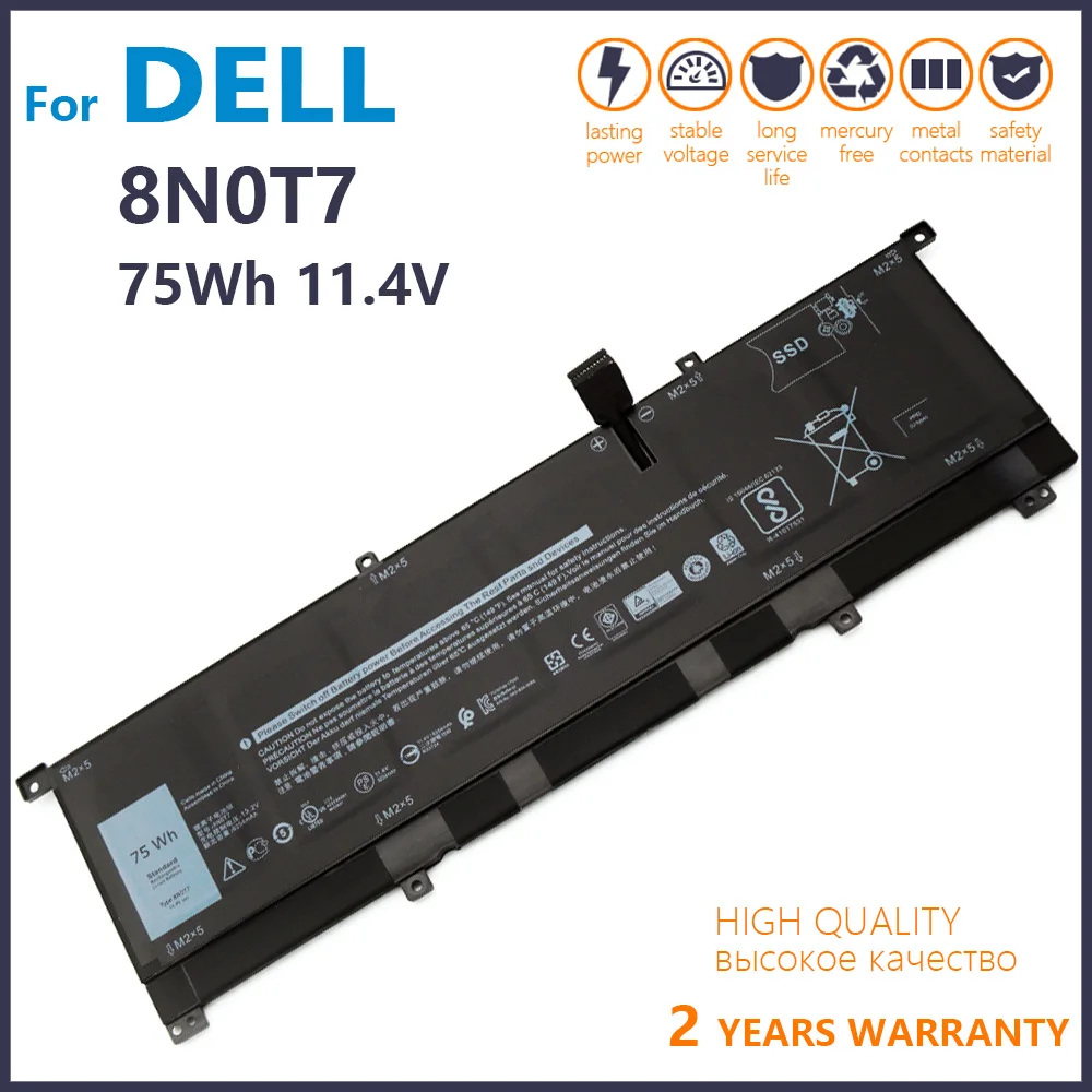 

Genuine 11.4V 75WH 8N0T7 TMFYT Laptop Battery for Dell XPS 15 9575-D1805TS D1605TS P73F(DF13) 0TMFYT Precision 5530 2-IN-1