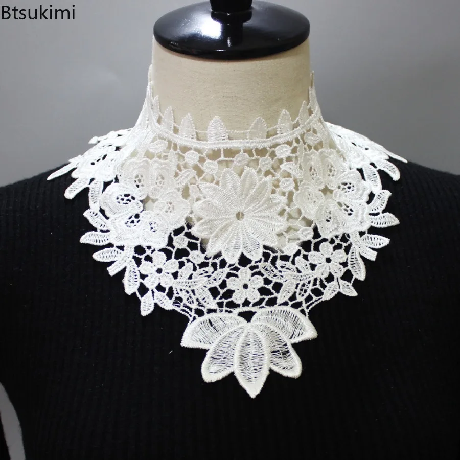 

New Women's Sweater Decoration Fashion Vintage Lace Hollow Out Fake Collar Court Ruff Formal Dress Collar Cosplay Costume Props