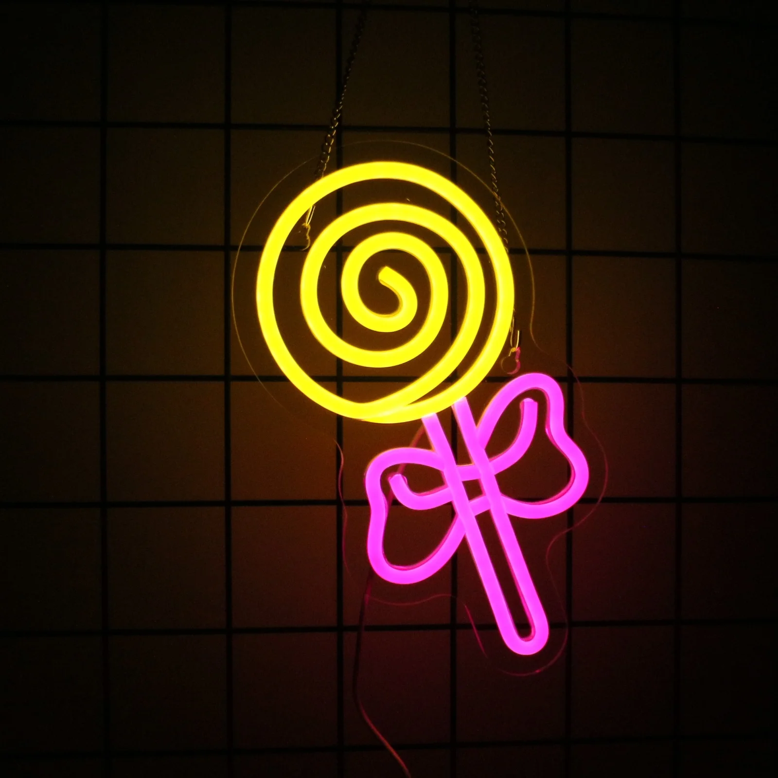 UponRay Neon LED Candy Neon Wall Decor Zasilany przez USB Candy Sign Shape Dekoracyjny kinkiet