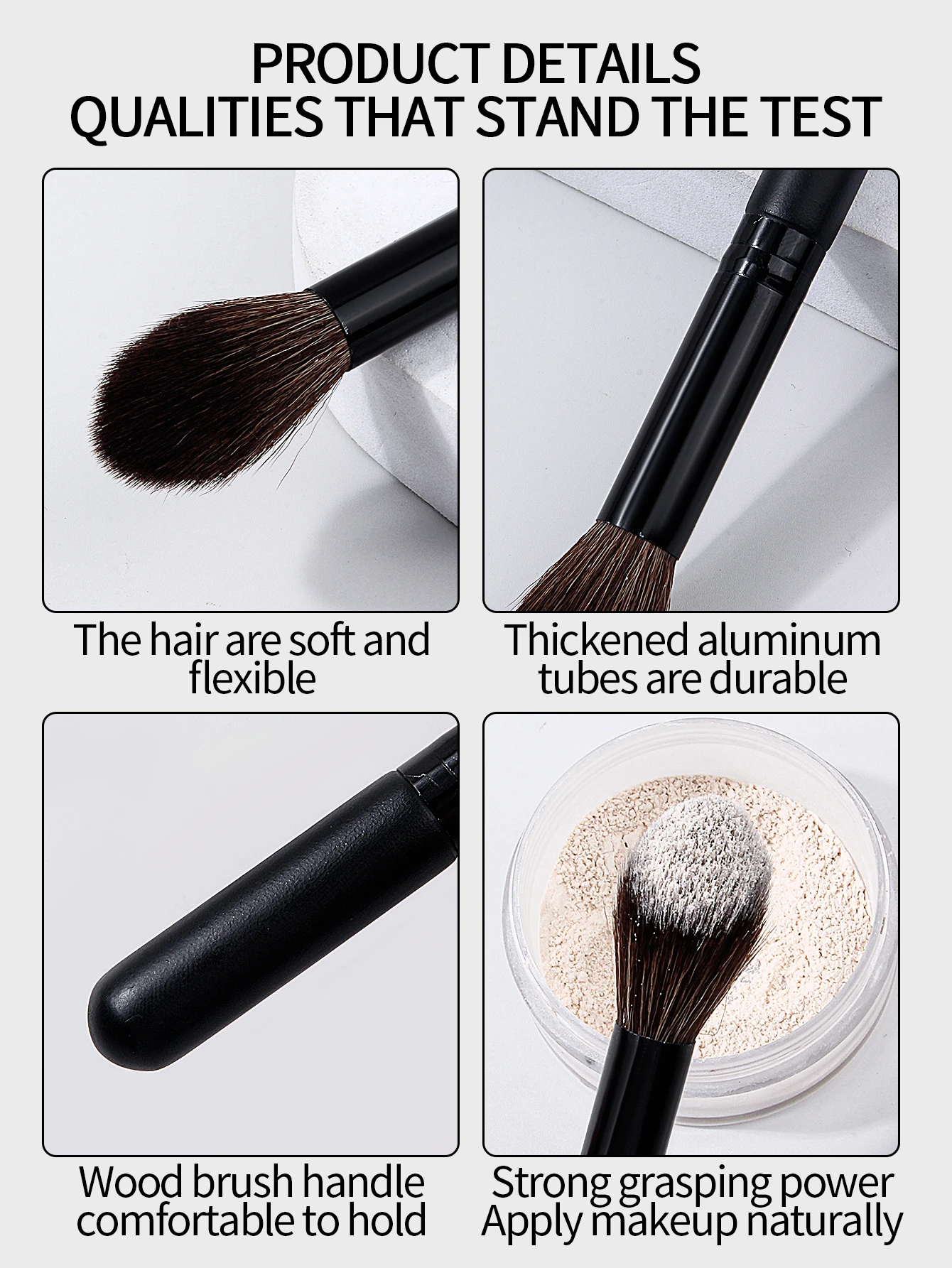 1pcs black flame brush multi-function powder blusher brush high gloss nose shadow brush super soft portable makeup brush tool