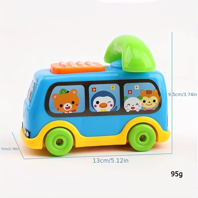 1 Pcs Baby Toys Musical Cartoon Bus Phone, Educational Development Children's Early Learning Toys, Perfect Holiday Gift