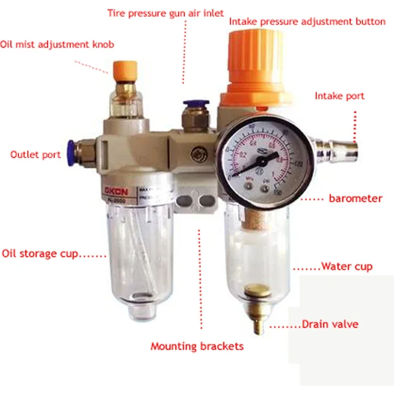 1PC Tire Changer Machine Regulator Unit Filter Lubricator Oil Air Separator For