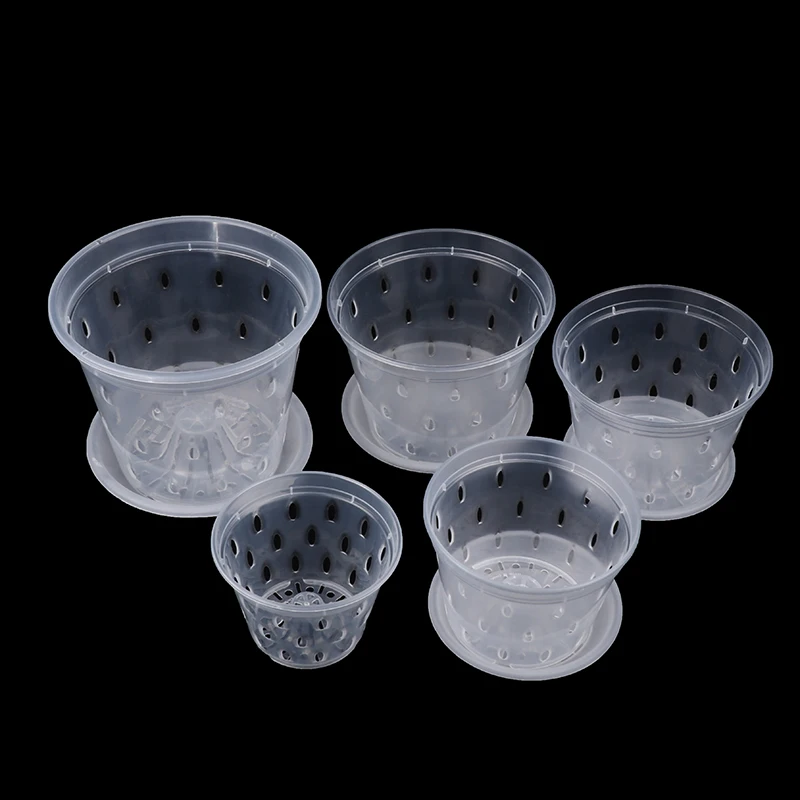 Flowerpot Pallet Included Drainage Pots With Holes Transparent Orchid Baskets Plastic Breathable Flower Pots Accessories