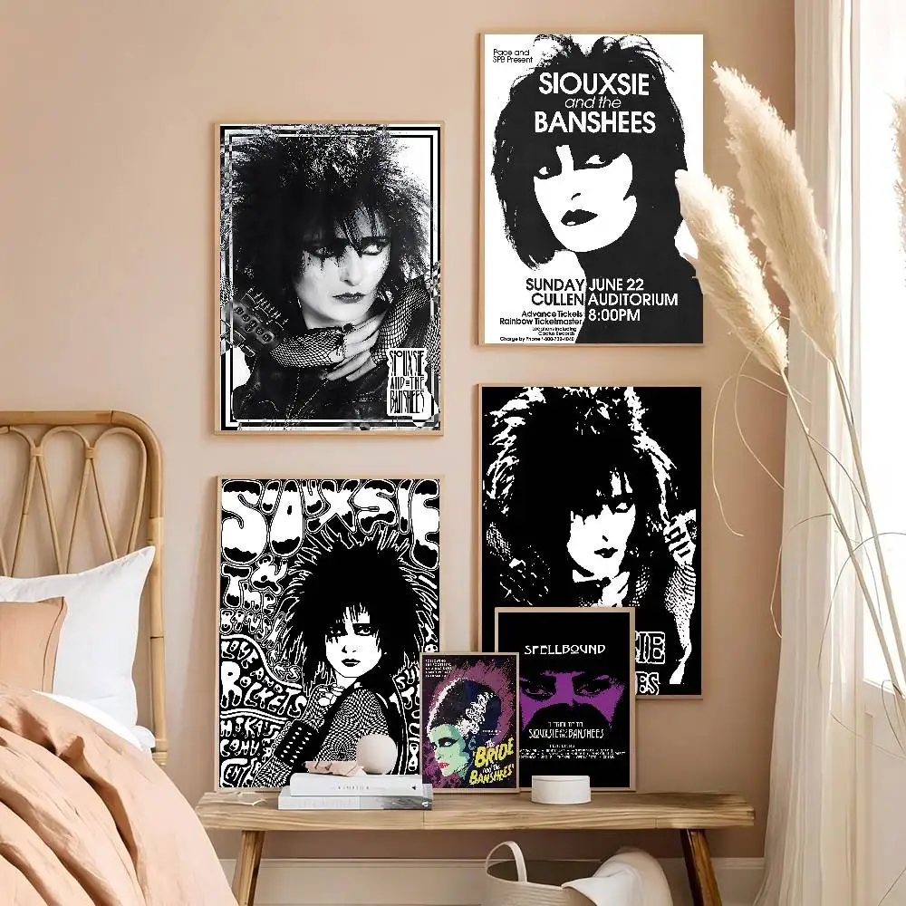 S-Siouxsie And The B-Banshees ملصق ورق أبيض عتيق لغرفة البار مقهى ديكور لوحة زخرفية عتيقة #2