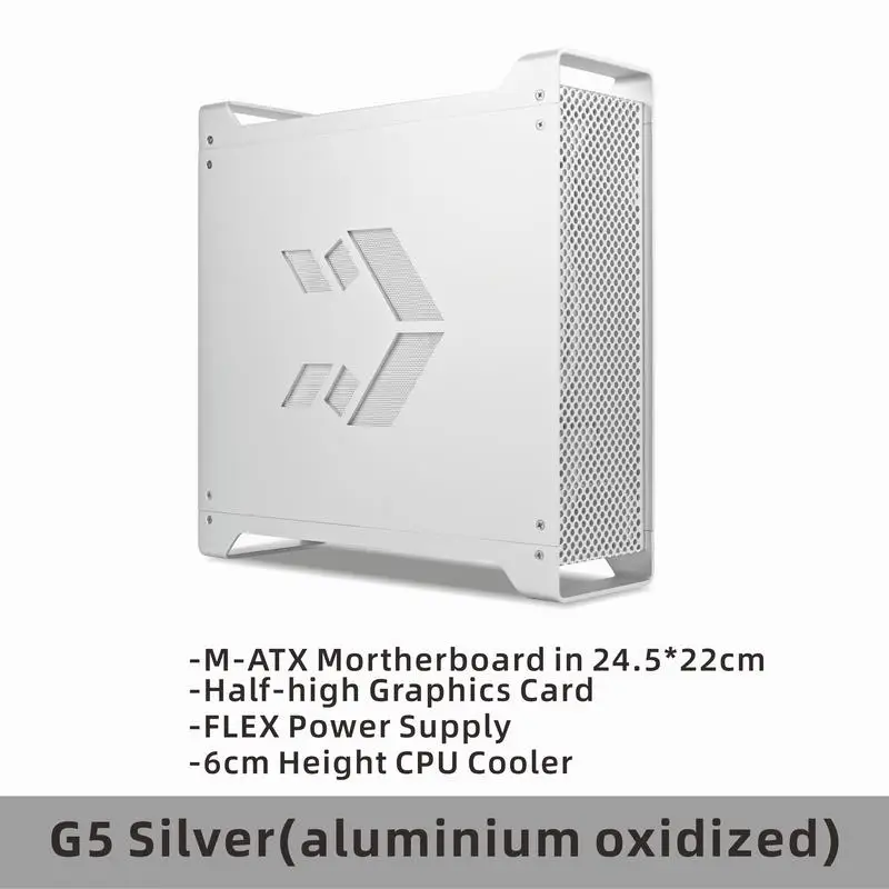 New! G5 Computer Case PC Gamer Micro ATX HTPC Case Desktop Gaming All-aluminum Slim Chassis Supports Knife Card FLEX Power