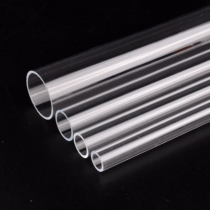2 Stück, Länge 500 mm, hochtransparentes Acrylrohr für Aquarien, Plexiglasrohr, Außendurchmesser 7–40 mm, für Bewässerung und Wasserversorgung. – Detail 2