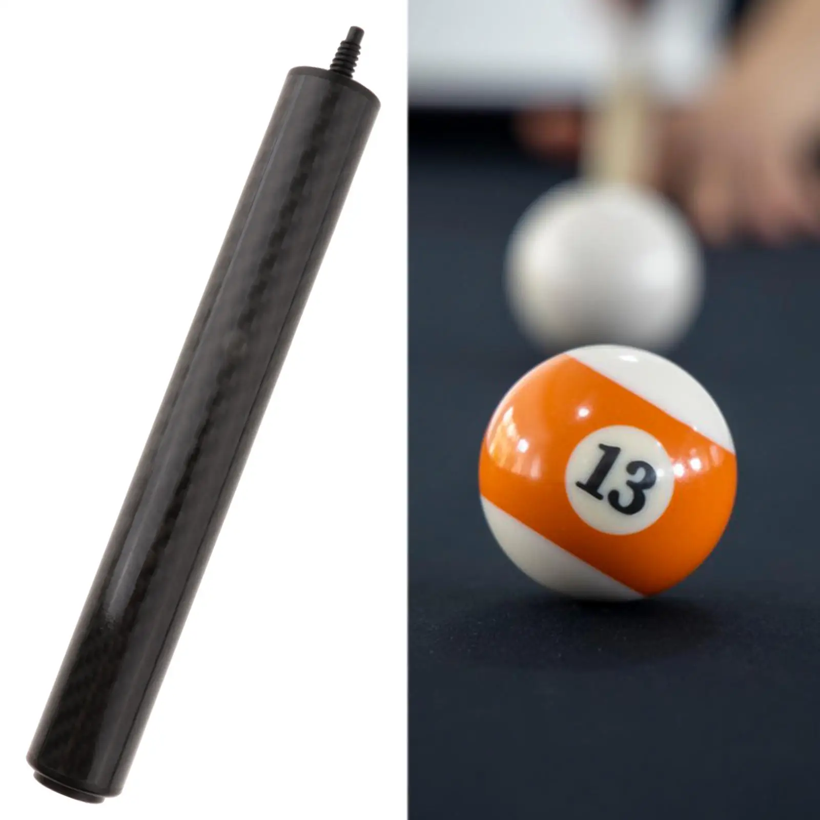 Billiards Cue Extension Ultralight Carbon Fiber 9 inch Billiards Accessory