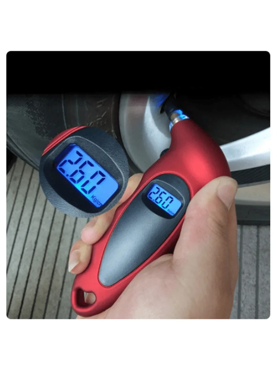 Precision Digital Display Electronic Tire Pressure Gauge Barometer Tire Pressure Gauge Auto Tire Pressure Tester Detector Monito