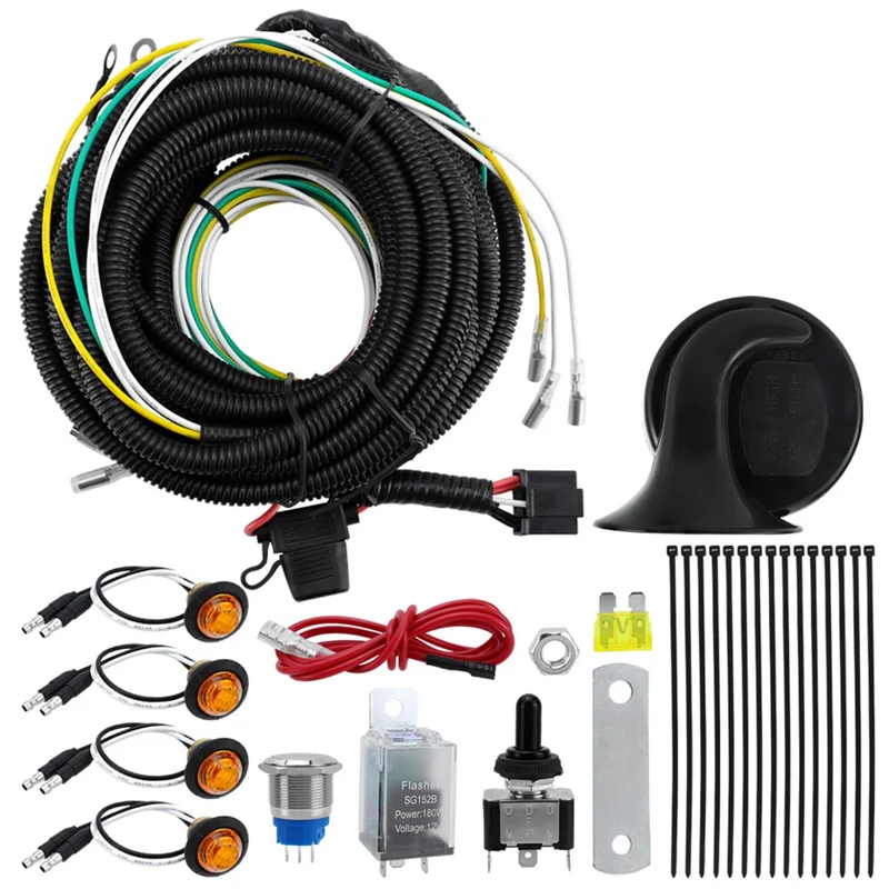 

Universal UTV Turn Signal Kit With LED Blinker Wide For Polaris, Can-Am, Kawasaki, Pioneer, Golf Cart, Arctic Cat