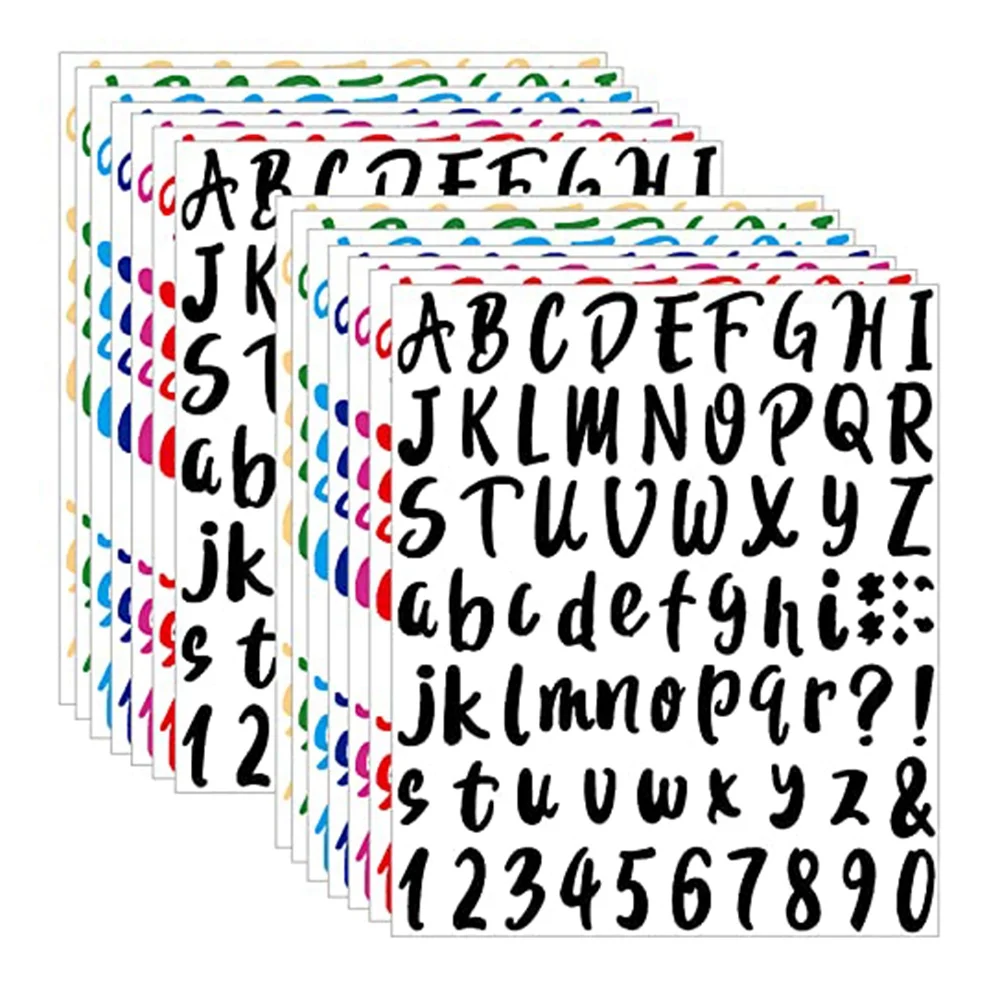 

ABKI-10 Sheets Vinyl Letters Numbers Kit Self Adhesive Letter Stickers Waterproof Mailbox Numbers Sticker