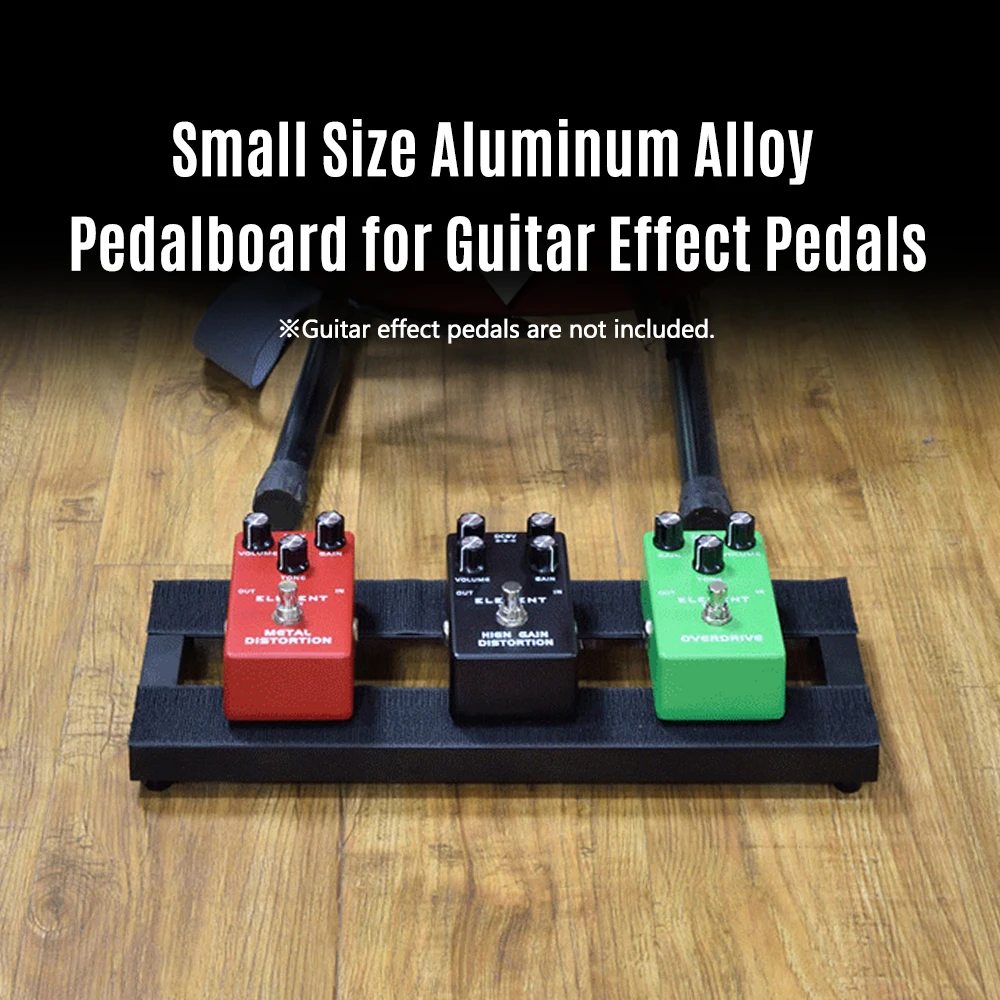 Small Size Guitar Effect Pedal Board Aluminum Alloy Pedalboard 15×4.9 Inch with Carrying Bag