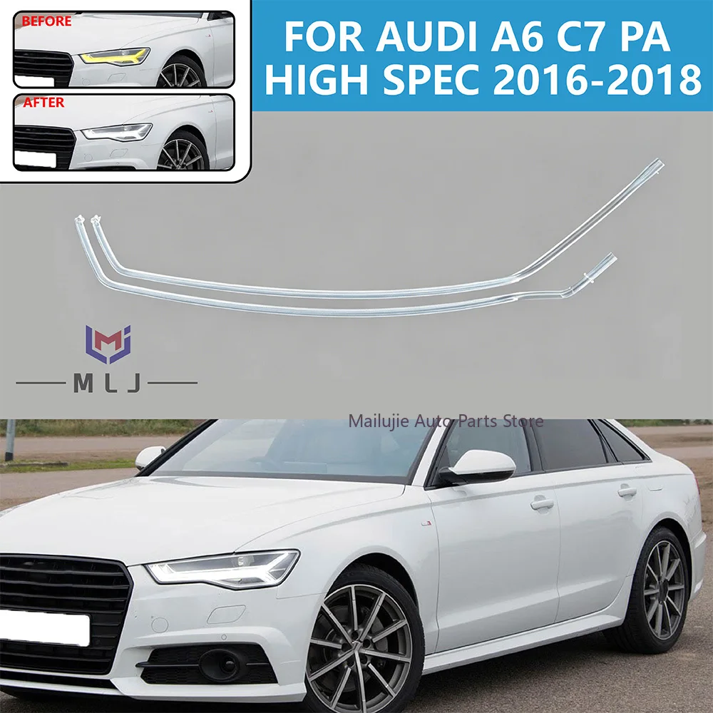 For Audi A6 C7 PA High Spec 2016-2018  Daytime Running Light Guide Plate DRL Light Guide Strip Headlight Tube Car Accessories