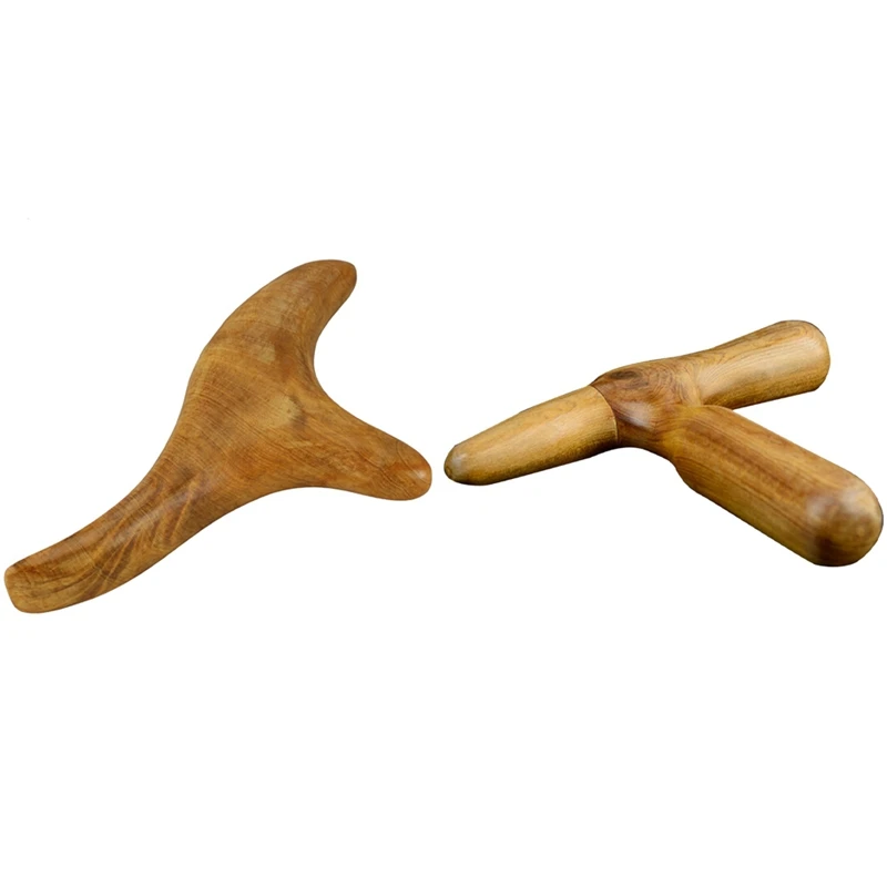 

1Pcs Wooden Trigeminal Massager Spa Reflexology Massage Stick Tool & 1Pcs Acupoint Stick Cross Hammer Massager Tools