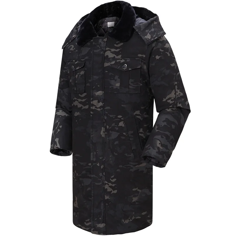 Camo Parka impermeável tático masculino, jaquetas longas acolchoadas, casacos militares masculinos, corta-vento resistente ao desgaste, grosso,