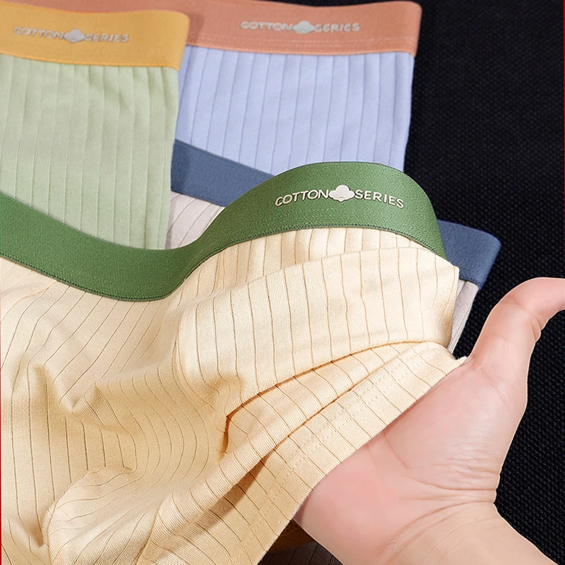 Cotton Men's Underwear, Comfortable And Skin-friendly Summer Cotton Men's Youth 5A Antibacterial Large Size Boxer Briefs