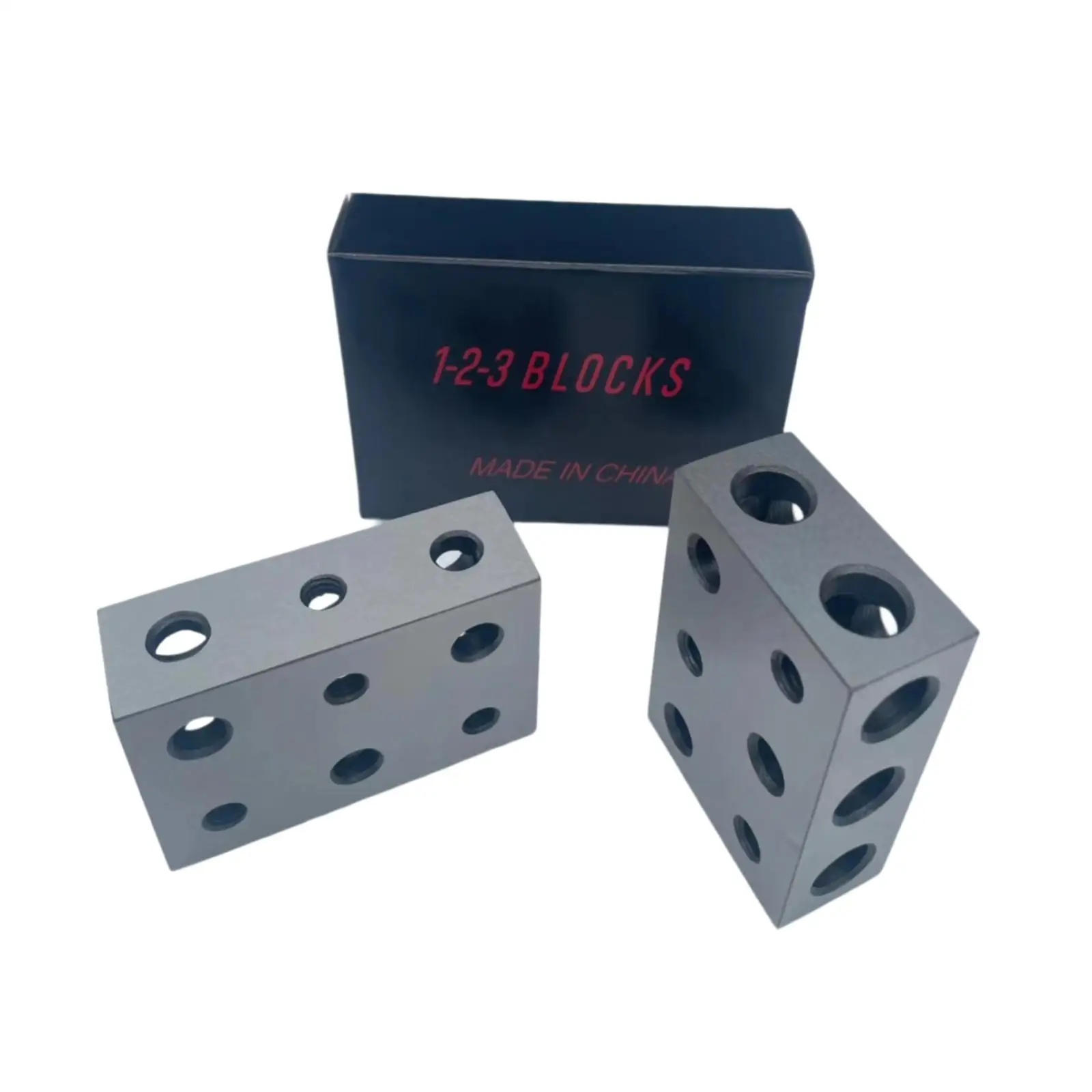 2x 1x2x3 Blocks Machinist Set up Blocks Sturdy Universal Hardened Steel 11 Holes Professional Parallel Blocks 1 x 2 x 3 inch