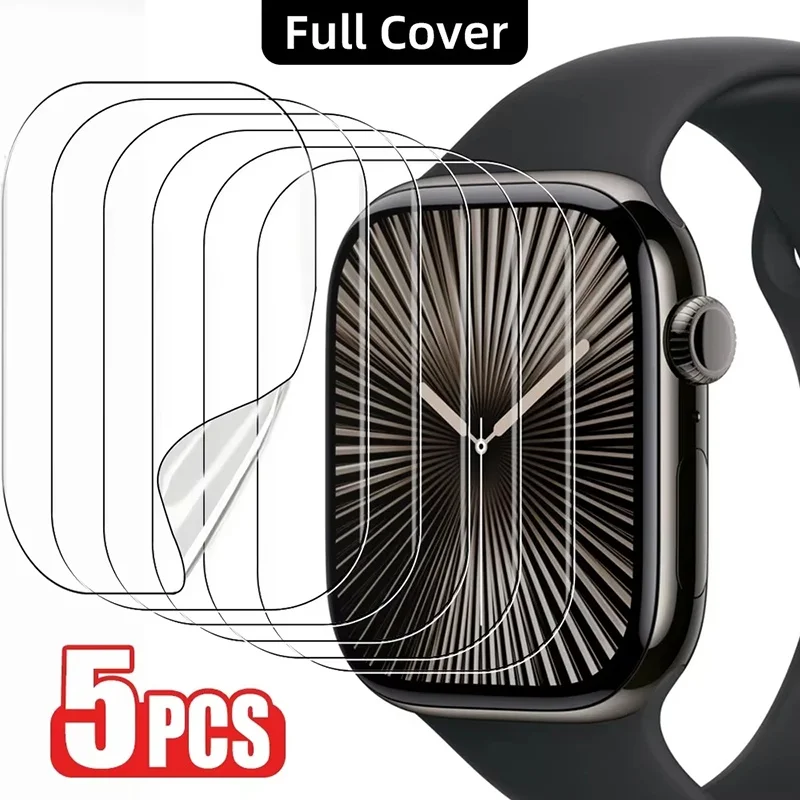 1-5 Pcs Hydrogel Film For Apple Watch 9 8 7 6 5 38mm 40mm 42mm 44mm 41mm 45mm Series Ultra 3 2 1 49mm Screen Protector Accessory