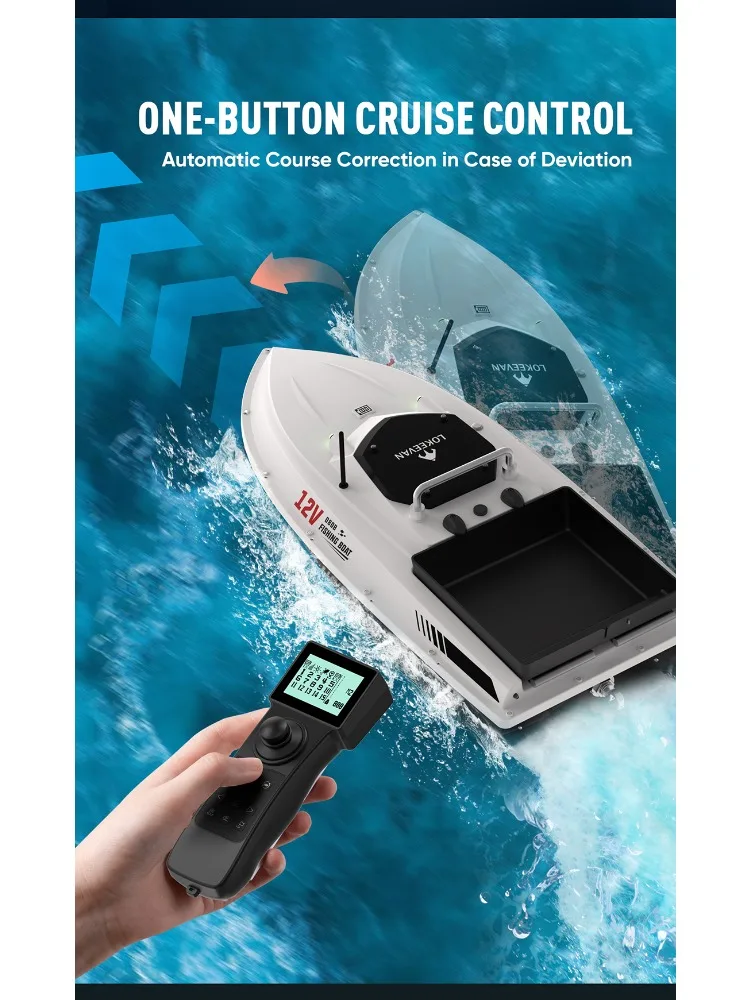 LOKEEVAN 2026 NEU D80B GPS Köderboot 46800mAh 12.6V Dual-System GPS+Beidou Doppelmotor Leistungsstarkes Zugnetz Trolling-Haken Angelboot