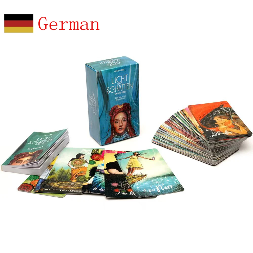   Carte Oracle de Tarot allemande, 78 pièces, bande dessinée de Divination, prophétie mystérieuse, cartes de Tarot de la lumière, jeu de fête en famille