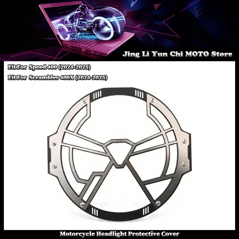

Motorcycle Headlight Protector Headlight Grid Grille Light Cover Fit For Triumph Speed 400 Scrambler 400X 2024-2025