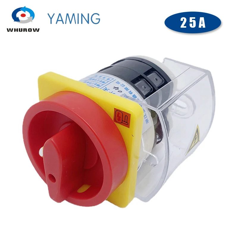 HZ12-25/04 Power Control 25A Two Position 2 Levels With Plastic Cover Emergency Stop Padlock Motor Isolator Rotary Cam Switch