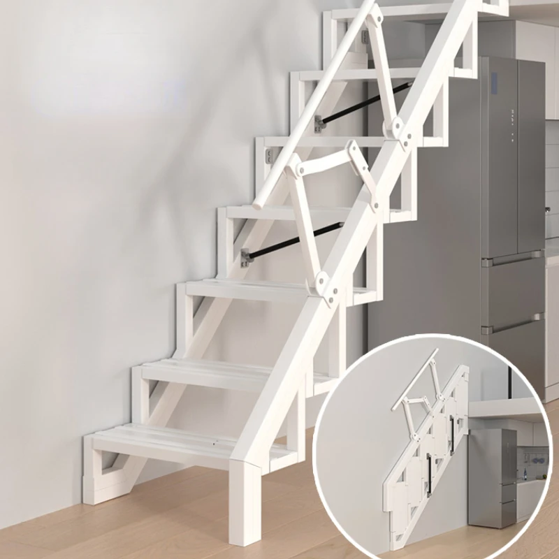 Loft second floor apartment folding side against the wall outdoor home thickened stairs