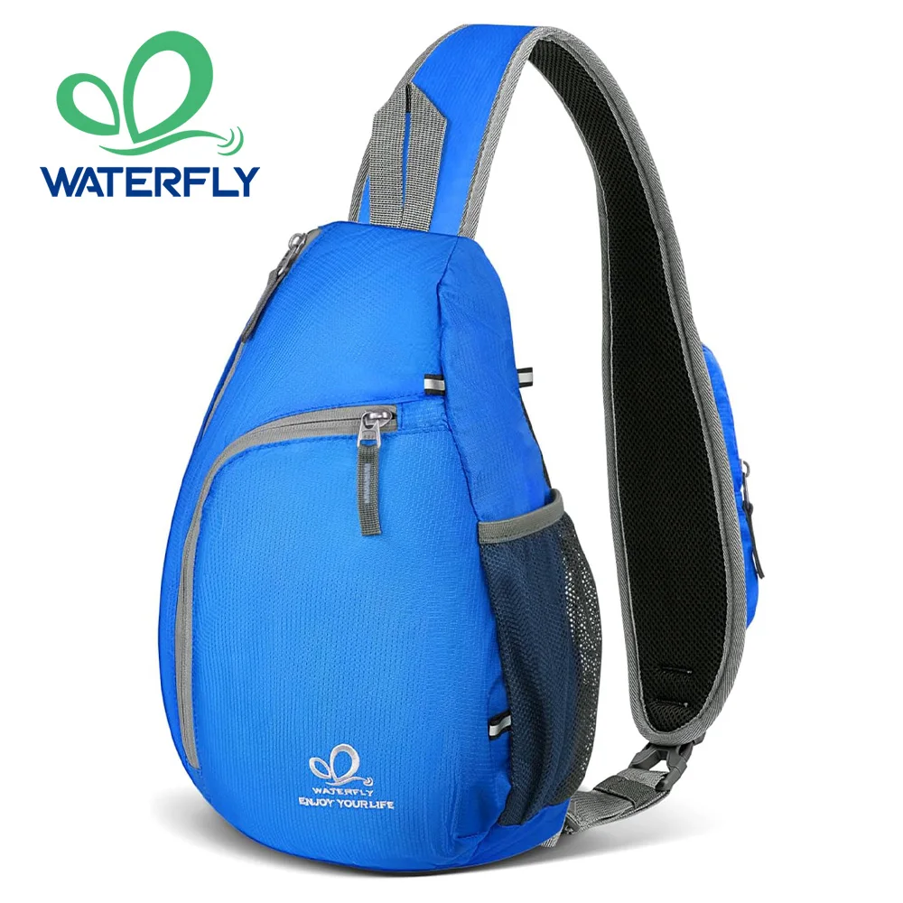 WATERFLY Chest Bags Crossbody Pack Sling Bag Small Water Resistant Backpack Lightweight Shoulder For Men Women Travel Hiking