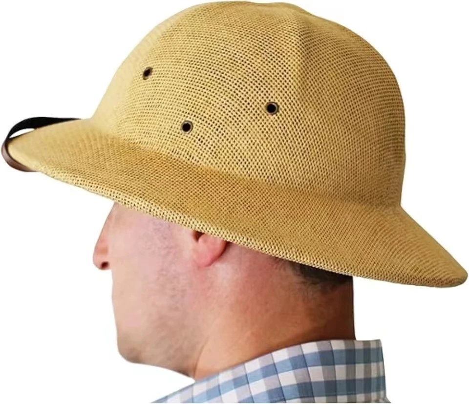 RUHAO Summer Men\'s Straw Hat Sun Hat Sun Hat Dad Rowing Bucket Safari Jungle Miner Cap British British Soldier Army Cap