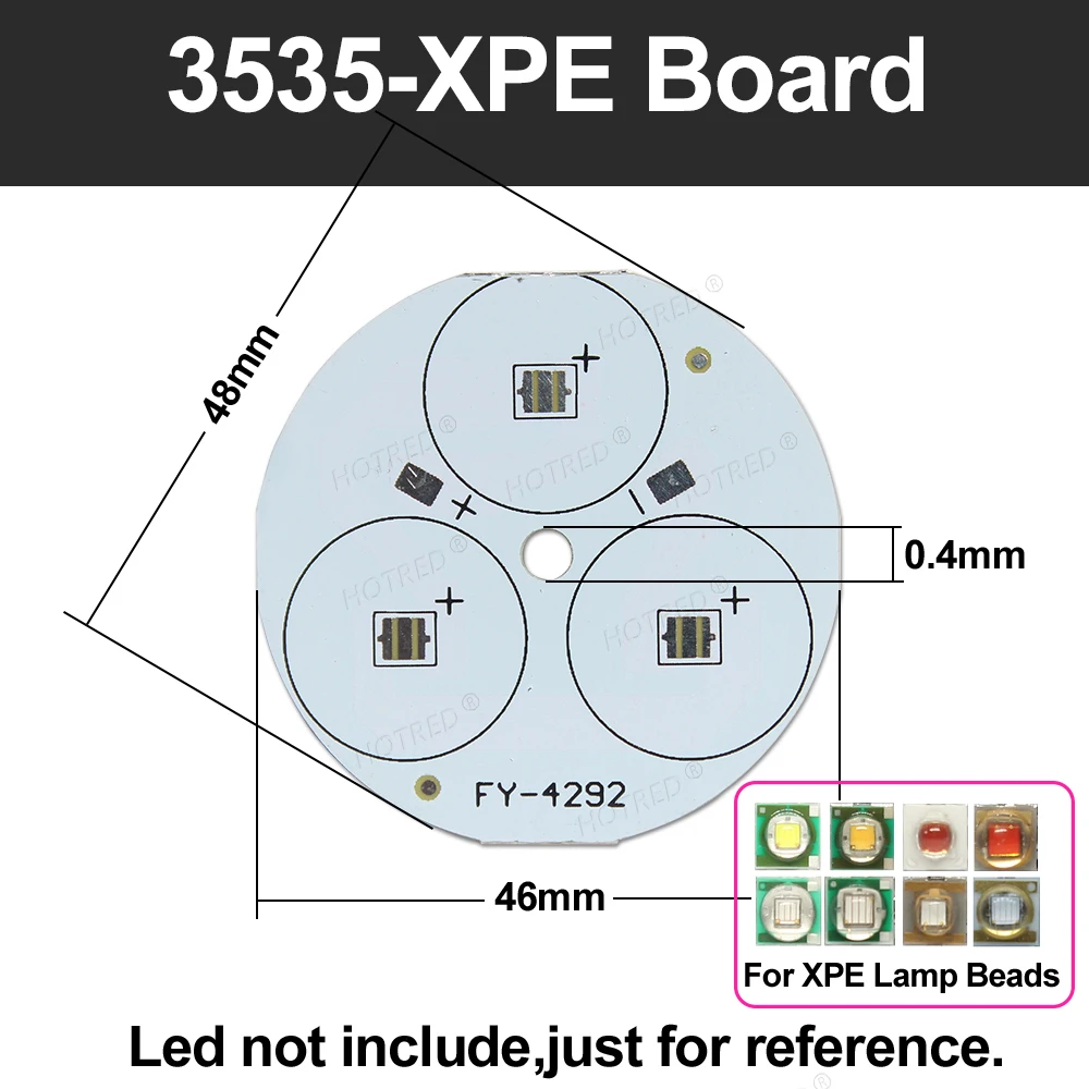 LED PCB Aluminum Base Plate 1/3/5W 3535 3X3W 3X1W 3*3W 6Pin RGB Board 32mm 46/49mm Installed Light Board Heatsink For Spot Light