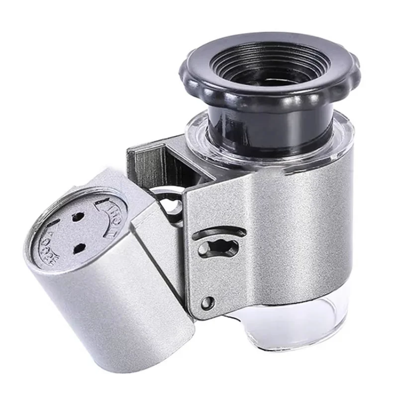 Ювелирная лупа, ручная лупа, 50X, новый мини-микроскоп со светодиодным УФ-светом для идентификации живописи, увеличительное стекло A62X