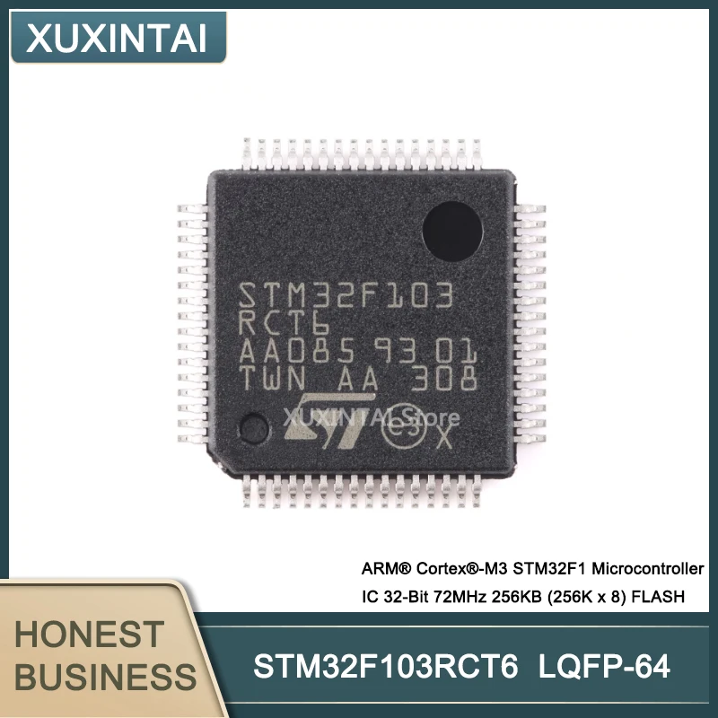 5Pcs/Lot New Original STM32F103RCT6 STM32F103 LQFP-64 MCU STM32F1 Microcontroller IC 32-Bit 72MHz 256KB (256K x 8) FLASH