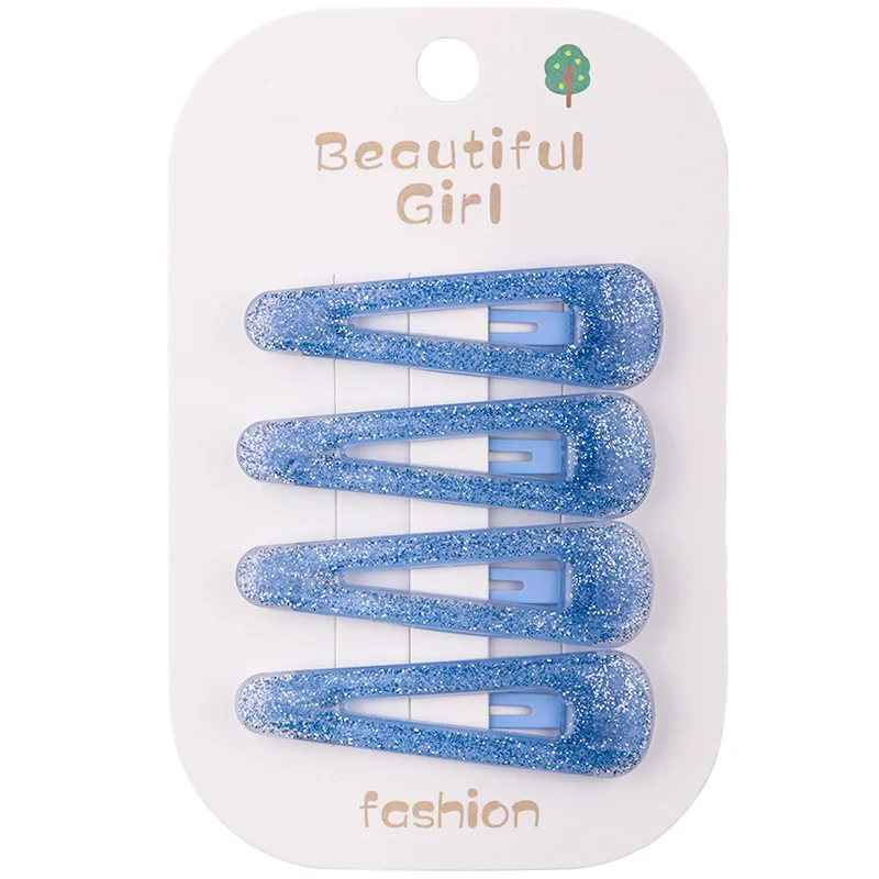 

4pc Korean Style Jelly Hair Clips Set Shiny Solid Color Kids Hairpins Cute Baby Girl Hair Accessories BB Clips Kids Headwear