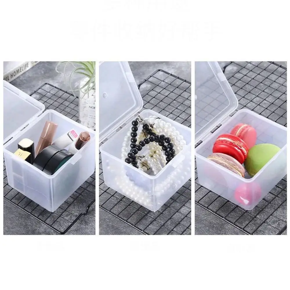 1Pcs with Lid Storage Box Multi-purpose Rectangular Shape Storage Case Clear Plastic Small Thing Container