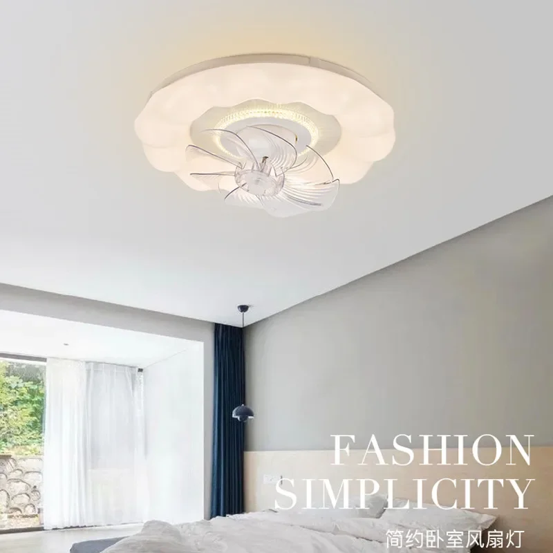 Full spectrum bedroom fan light 360 degree shaking restaurant ceiling minimalist living room children electric fan light fixture