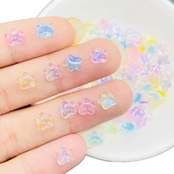 100Pcs Cute Mini Mixed Color Cat Claw Resin Figurine Crafts Flatback Cabochon Ornament Jewelry Making Hairwear Accessories A79