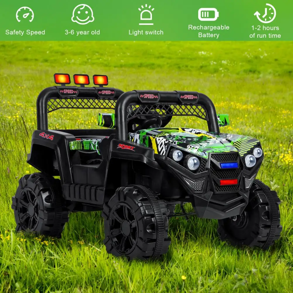 4-Wheels Quad ATV Play Car, 12V Kids Ride On Car,Toddler Electric Car, 1.8MPH Max Speed, Treaded Tires, Rubber Handles