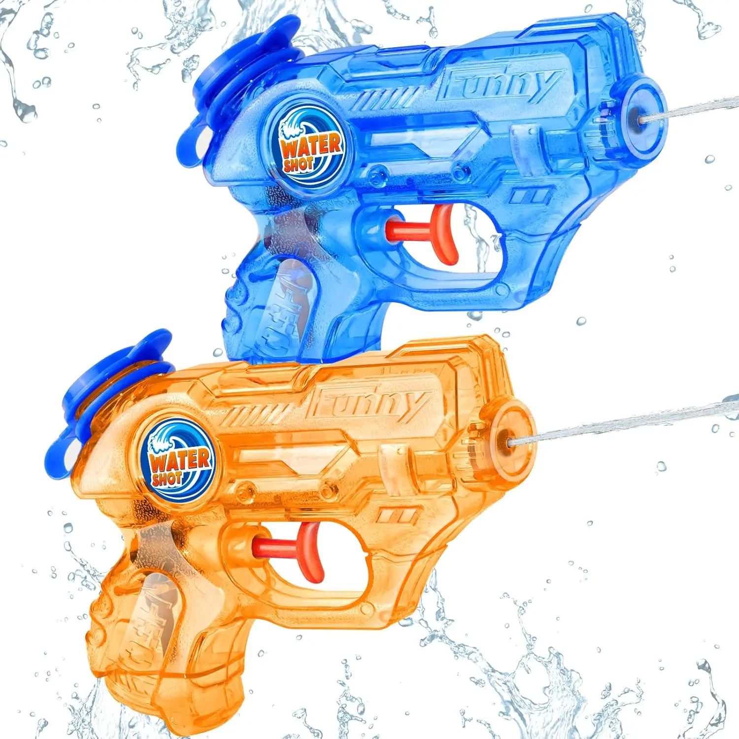 

2 Pack Mini Water Guns for Kids, Easy Squirt Blasters for Summer Pool Beach Water Fighting Toys for Toddlers 3-12