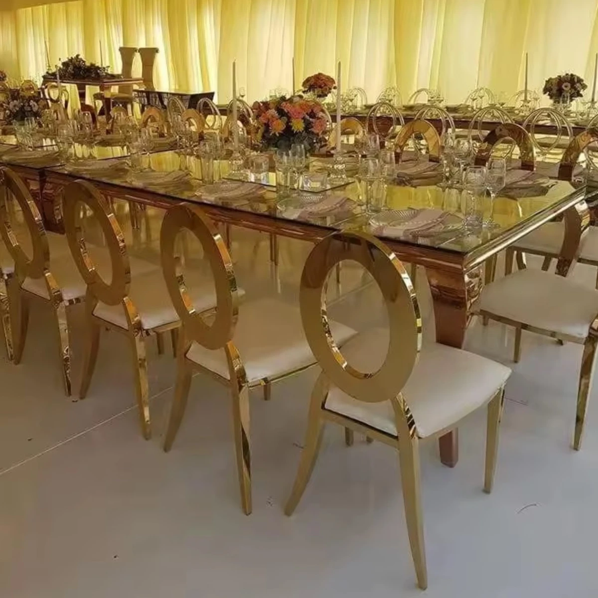 50pcs)gold/sliver )Wholesale Furniture Decor Luxury Stainless Steel Oval Back Metal Frame Banquet Hotel Wedding Chair