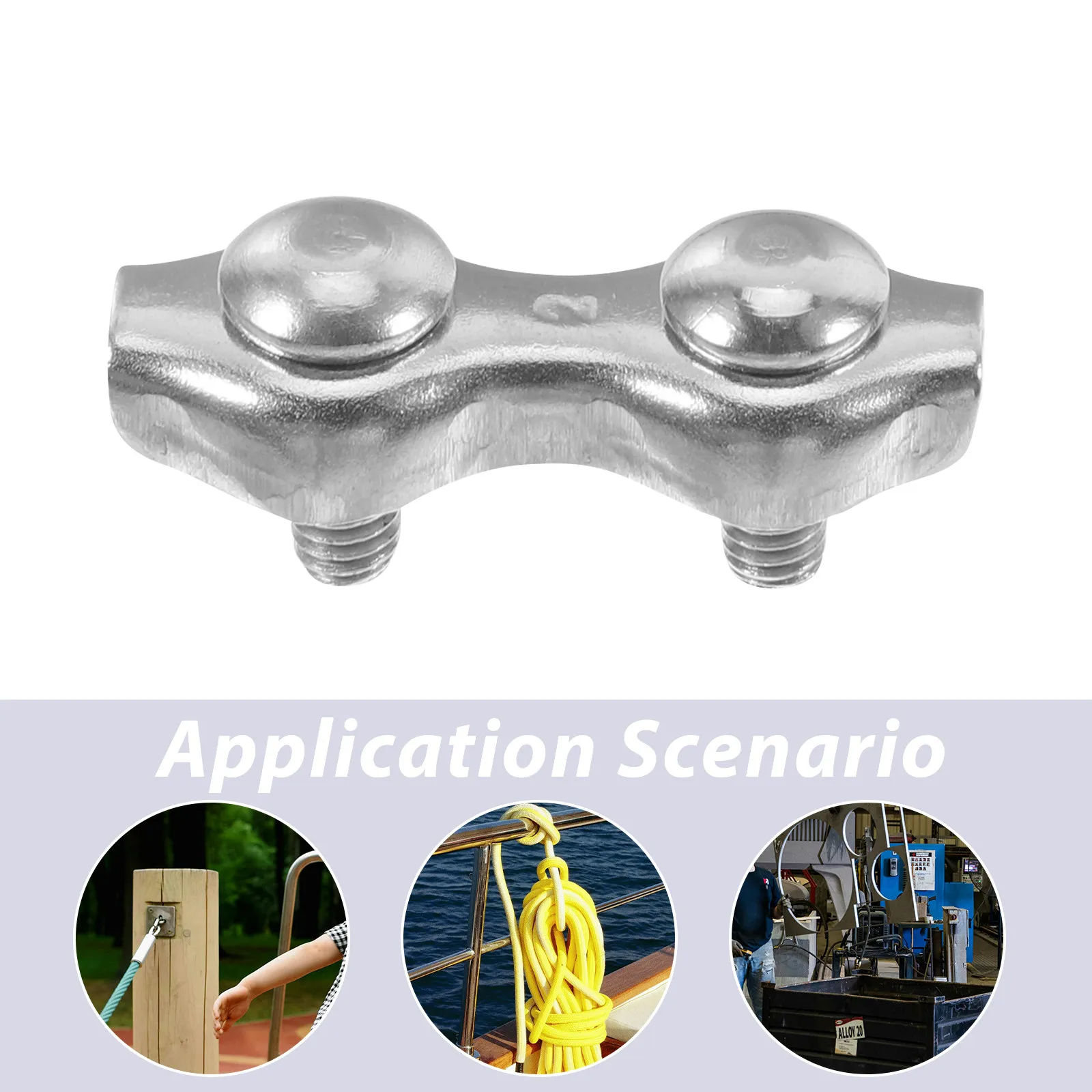 Heavy Duty Stainless Steel Double Rope Clamp Wire Rope Clips Connector Fence Wire Clamp Cable Crimping Tool Clamps Connector