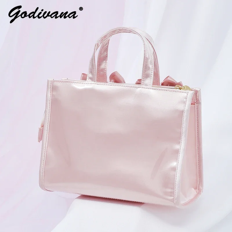 Japanese New Transparent Waterproof Cosmetic Bag Sweet Girls Large-capacity Pink Toilet Bag Women\'s Portable Travel Storage Bag