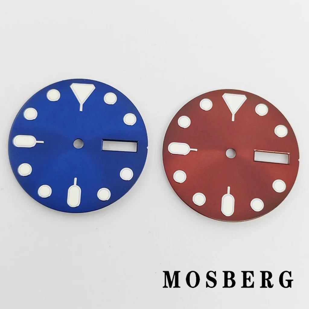 28,5 мм NH36 циферблат стерильный зеленый светящийся для 3-го часов 3,8 часа с окошком даты для NH36 NH36A аксессуары для механизмов