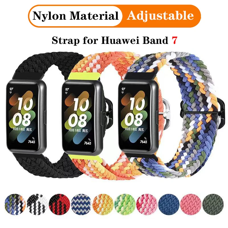 

Регулируемый нейлоновый ремешок для Huawei Band 7, Воздухопроницаемый сменный Браслет с 7NFC, эластичный браслет для Huawei Band7