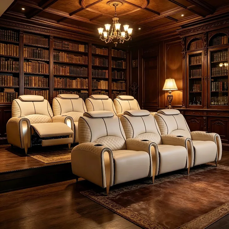 Luxury Electric Space Capsule Home Theater Sofa, Private Villa Cinema Recliner Viewing Seat
