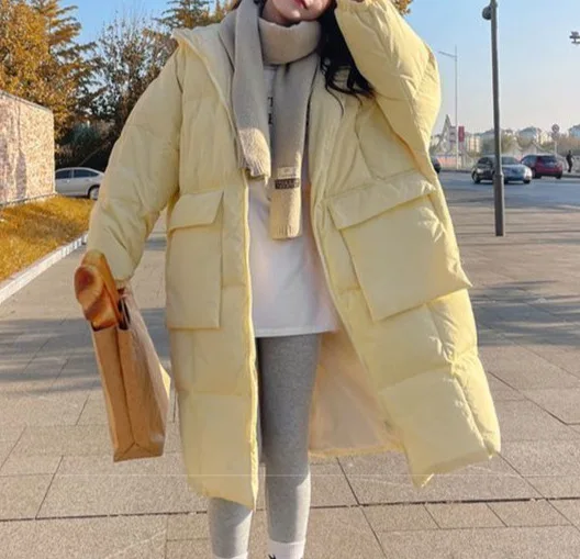 Women's Mid-Length down Cotton Jacket Thickened Over-Knee Bread-Smoothed Coat Korean Style Winter New Arrival Coat