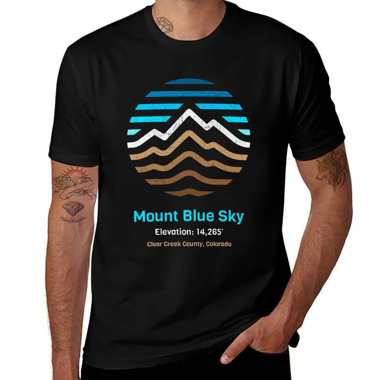 Mount Blue Sky - Formally Mount Evans - Colorado T-Shirt blue lock funny meme t-shirts workout shirts for men