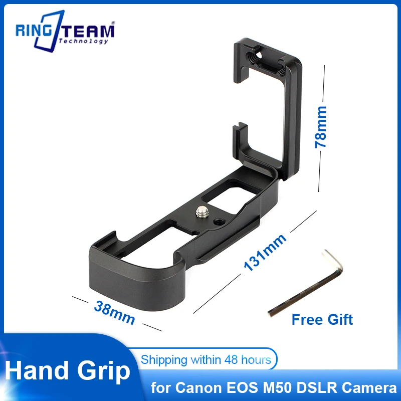 

Quick Release L Plate Bracket Holder Vertical Mount Hand Grip for Canon EOS M50 Mirrorless DSLR Camera