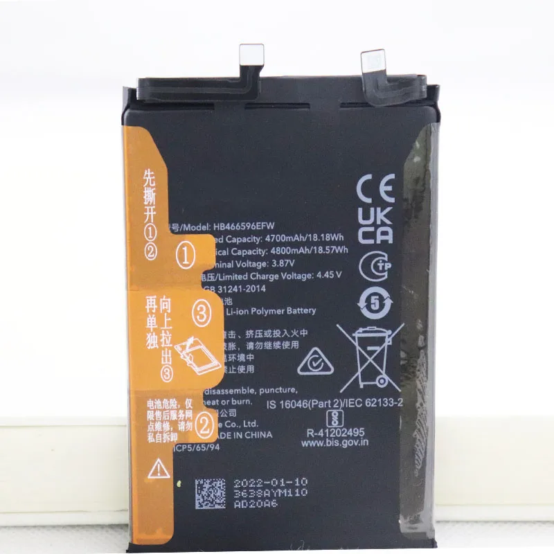 4800mAh HB466596EFW Battery For Huawei Honor X30 Mobile Phone Battery