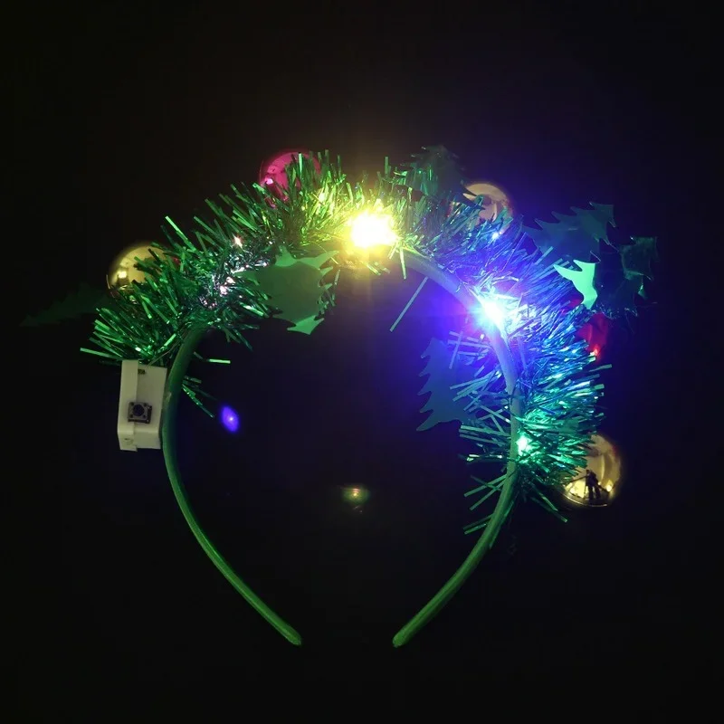 

10pcs LED Luminous Hairband White Snowflake Light Up Hair Hoop Elf Foot Xmas Props Adult Kids Wedding Festival